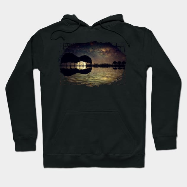 guitar island moonlight Hoodie by psychoshadow